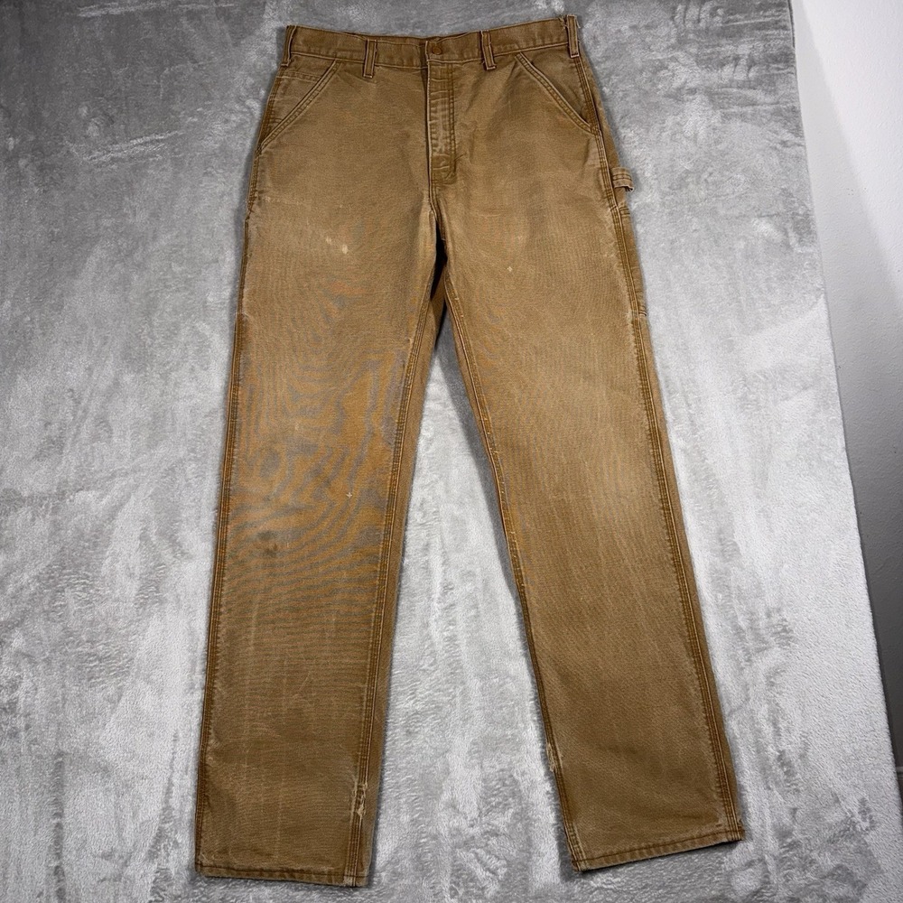 Carhartt Flame Resistant Work Canvas Pants Men's Fits 34x35 Dark Khaki Loose Fit